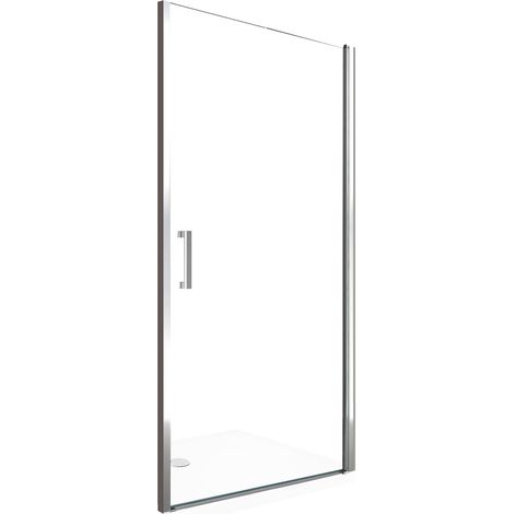 Porta doccia battente per nicchia nicla cristallo 8mm h200 anticalcare, misura 70 (1/5)