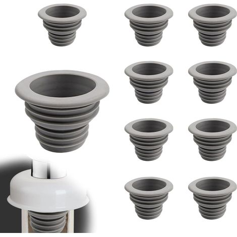 10 Pièces Bouchon Etancheite Machine Laver , Gris Tuyau Vidange Déodorant , Tuyau Bouchon D'Étanchéité, Anti Reflux Anti Taches, pour Machines Laver Cuisines Salles Bains (1/5)