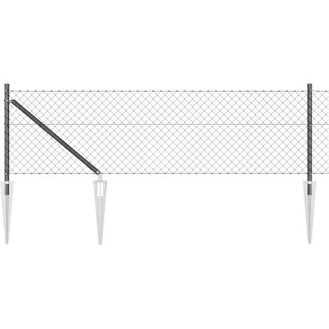 Maison Exclusive - Schweißdrahtzaun mit Spikes 10 x 0,4 m (B x H)