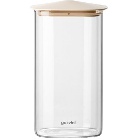 GUZZINI Barattolo Rettangolare Fresh & Style 1.300 Ml Vetro Tappo Beige