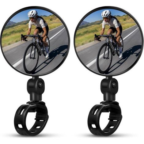 BelleRise - Rétroviseurs pour guidon de vélo — Transparents, vue réglable à 360°, lot de deux rétroviseurs pour guidon (1/5)