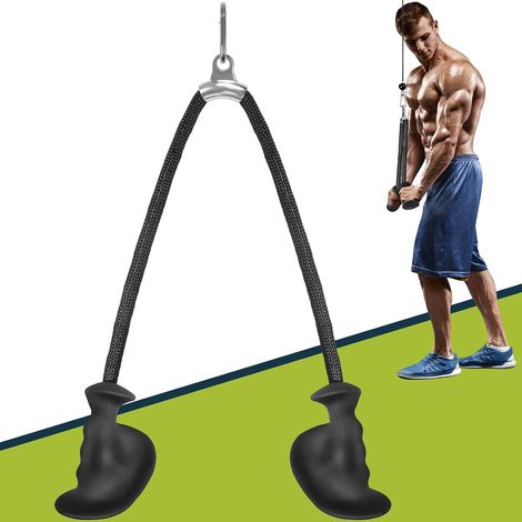 Triceps Rope, Soft Ergonomic Pull Strap for Back, Biceps - Comfortable Grip Non-Slip One Size - Fitness Equipment for Home Gym (1/5)