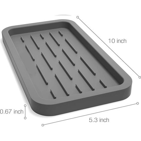 Porte-éponges, organisateur d'évier pour éponges, distributeur de savon, grattoirs et autres ustensiles de vaisselle, gris clair (blanc).-AquaForge (1/5)