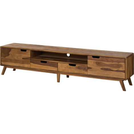 TV-Board Sheesham 220x40x48 natur sandgestrahlt lackiert MALMÖ 2 225