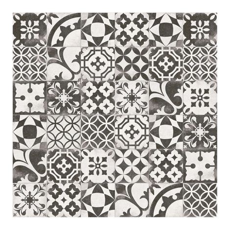 Carrelage sol / mur effet ciment 20x20 cm BERKANE NEGRO NASSAU (vendu par boite de 1m2) (1/3)