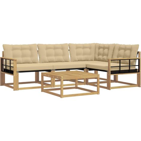 Outdoor Sofa Set 5 pcs White and Beige 79 x 79 x 37 cm vidaXL (1/5)