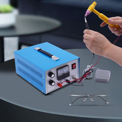 500 W Tragbares Metall Schmuck Punktschweißgerät Punktschweißmaschine, Multifunktionale Impuls-Funkenpunktschweißmaschine, Einstellbare Elektrische Schmuckschweißimpuls für Gold Silver Jewelry