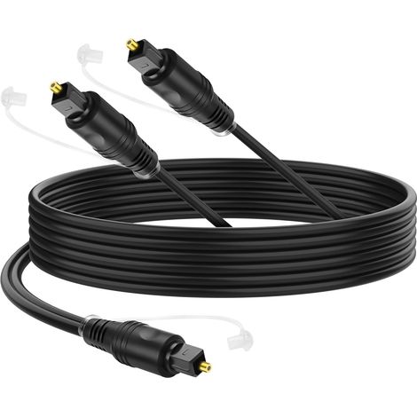 Câble optique numérique Toslink 1 à 2 mâles vers 2 mâles, câble audio en fibre optique avec bouchons anti-poussière pour home cinéma, TV, récepteur - 1,5 m (1/5)