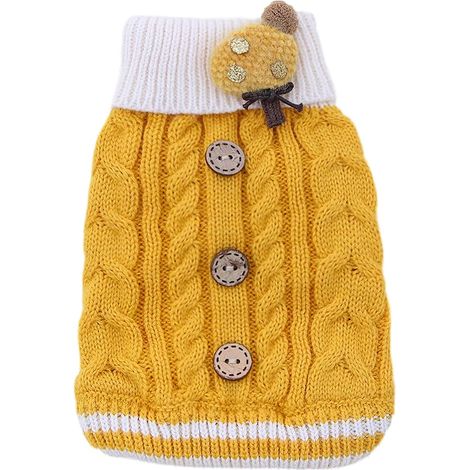 Pull en tricot pour animaux de compagnie (jaune twist S)
