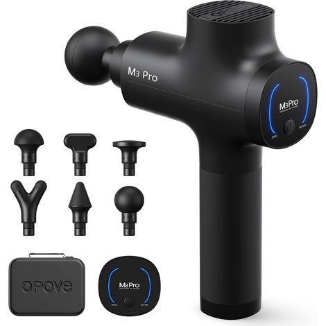 Pistolet de massage Masseur musculaire Percussion des tissus profonds Masseur corporel électrique portabl de sport super silencieux pour la relaxation musculaire profonde, M3 Pro Noir (1/5)