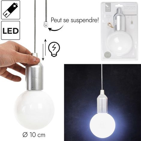 LAMPADA A SOSPENSIONE Lampadina argento L 110 cm paralume latte (1/5)