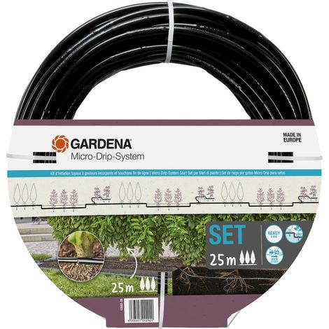 GARDENA Kit irrigazione a goccia: set completo con tubo gocciolante 25 m Micro-Drip-System (13502-26)