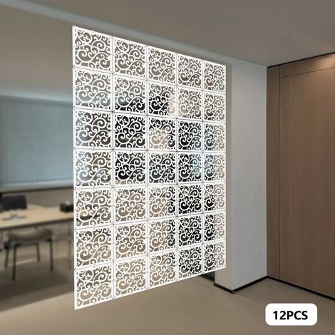 Séparateur d'espace suspendu 12PCS, écran décoratif suspendu, séparateur d'espace créatif pour motif ondulé, 29  29  0.5cm (1/5)