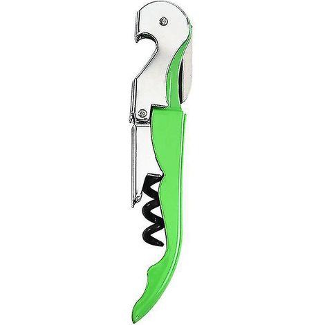 3-in-1-Korkenzieher und Flaschenöffner aus Edelstahl mit Folienschneider, doppelt klappbar, grün (1/3)