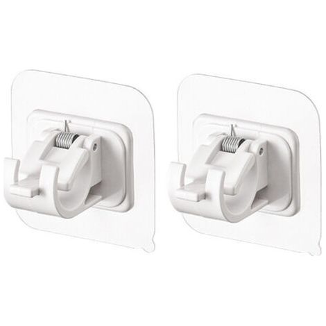 4 Pièces Support Tringle Rideaux sans Percage Plastique Crochet Rideau Adhesifs Porte-Tringles Support Rideau sans Percage Crochets pour la Maison,la Salle de Bain (1/5)