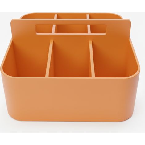Organizer-Behälter mit Fächern, orange, tragbar