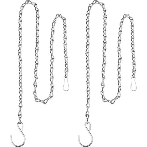 (Y5GA5AC403164-S-90) 2 chaînes de suspension pour pots de fleurs, paniers, mangeoires à oiseaux, jardinières, lanternes, décorations, supports pour plantes (1/4)
