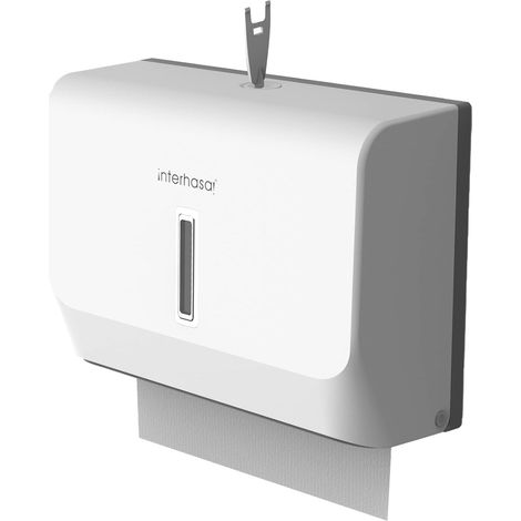 Distributeur de serviettes en papier commercial à fixation murale pliable en C pour cuisine, salle de bain, restaurants (blanc) (1/5)