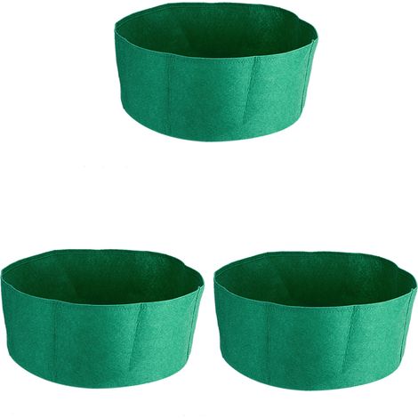 3 Pièces Sacs de Culture 10 Gallons en Non Tissé Épais, Pots Ronds pour Semis Jardin (Vert Herbe)