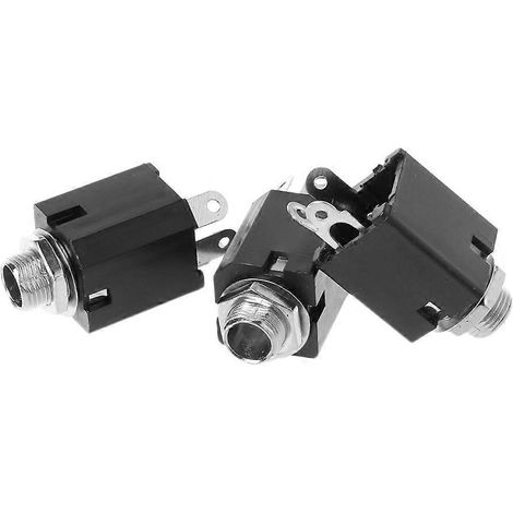 Lot de 10 prises jack 6,35 mm PJ-612 à 3 broches avec écrou à vis (1/4)