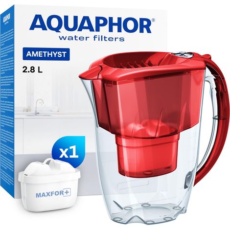 Carafe filtrante Amethyst avec 1 Filtre Maxfor+ 200L - 2,8 L - Rouge (1/5)