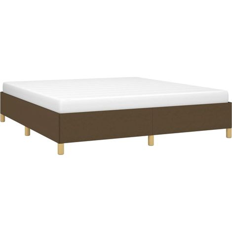 vidaXL Giroletto senza Materasso Marrone Scuro 160x200 cm Tessuto (1/4)