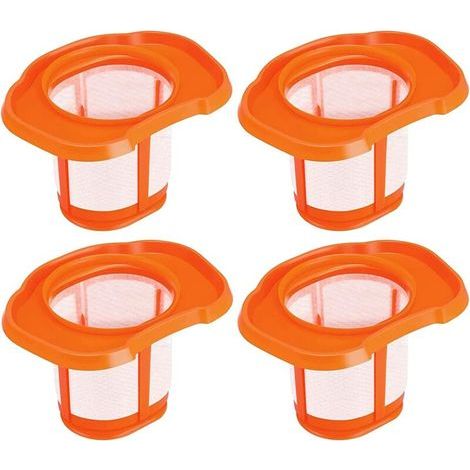 Pack of 4 HHVKF10 replacement filters, compatible with Black + Decker handheld vacuum cleaners, for models HHVK320J10, HHVK515J00FF, HHVK515JP07 (1/4)