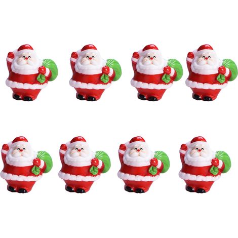 Figura de resina, roja y blanca, 3,6 cm, decoración de mesa, árbol de Navidad. (1/5)