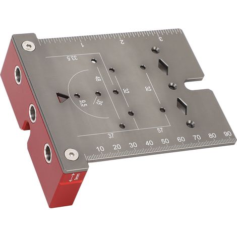 Jeu de 2 Gabarits de Perçage pour Paumelles, Guide de Montage en Alliage d'Aluminium, Gabarit de Perçage pour Portes d'Armoire, Outil de Perçage à Bois (1/5)