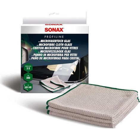 Chiffons en microfibres - Spécial vitres - Très absorbant - Non pelucheux - 3 pièces - Sonax (1/2)