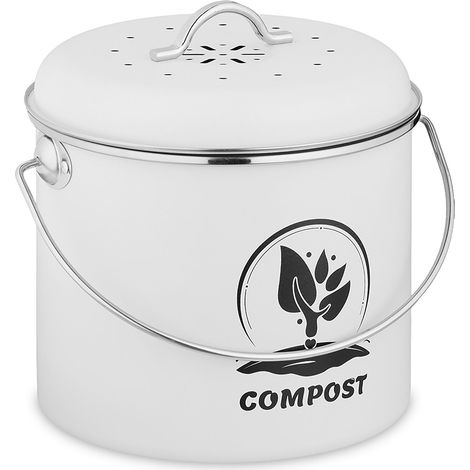 Compostiera da cucina da 3,5 litri con filtro a carbone attivo.
