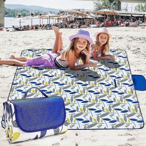 Couverture de pique-nique imperméable et anti-sable, tapis de plage portable pour les voyages, pique-nique en plein air (1/5)