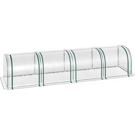 Serre tunnel portable de 4 m (L) x 0,9 m (l) x 0,75 m (H) avec 4 portes zippées et bâche en PVC imperméable et résistante aux UV. (1/3)