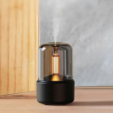 Diffuseur d'aromathérapie Candlelight, humidificateur d'air portable USB silencieux à brume fraîche pour bureau (1/5)