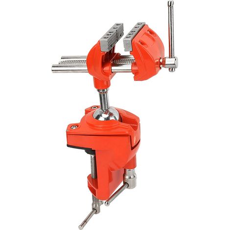 Mini étau à rotation 360° avec mâchoires réglables de 70 mm, pour établi et travail du bois. (1/5)