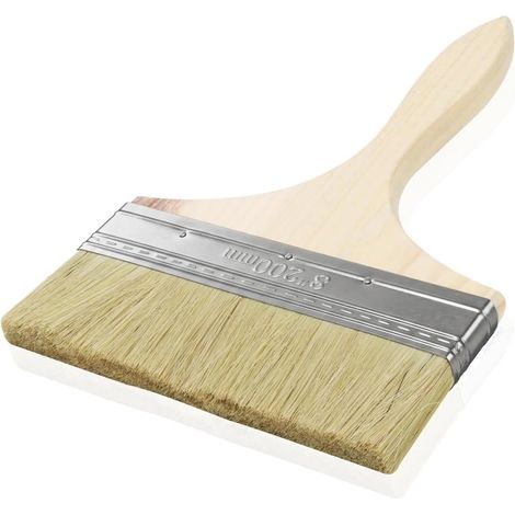 Pinceau de Surface 200 mm à Poils Naturels, Grande Brosse Plate, pour entretien quotidien, poils doux (1/5)