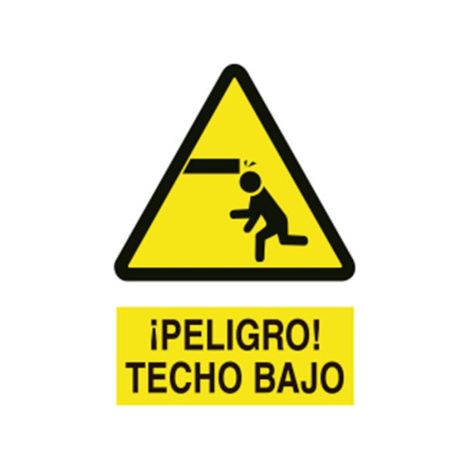 Señal poliestireno peligro techo bajo 420x297 mm