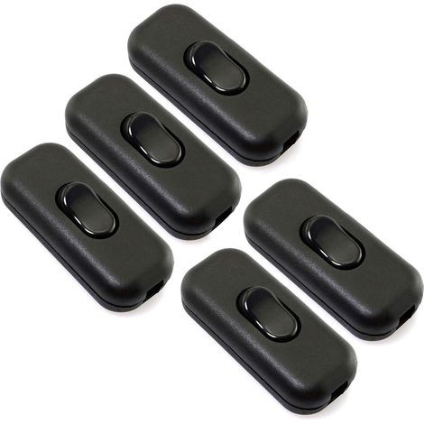 5 Pièces Interrupteur à cordon en ligne, interrupteur d'appareil AC 250V 6A, interrupteur à bascule de commande DPST marche-arrêt pour lampe de Table de chambre à coucher, lampe de bureau (1/4)