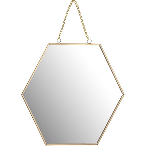 Spiegel Hexagon mit Kettenaufhängung, 21 cm