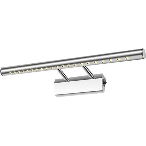 Lampe Salle de Bain Mirroir LED 5W Applique Murale Lumière Tableau Étanche IP44 Réglable 180°avec Interrupteur en Acier Inoxydable Éclairage Décoration Meuble WC Toilette Maquillage