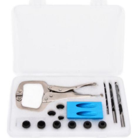 Kit de gabarit de perçage d'angle 15 degrés pour assemblage bois invisible - Outil de guidage professionnel