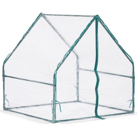 Serra da giardino a tunnel leggera 200 x 100 x 100 cm per semina e coltivazione ortaggi con porta in PVC verde 130011424