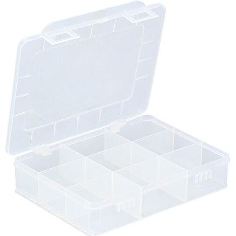 BOÎTE DE RANGEMENT À 9 COMPARTIMENTS EUROPLUS BASIC 18/9/TRANSPARENT-POLYPROPYLÈNE-FERMETURE RÉSISTANTE ALLIT 457190 (1/3)