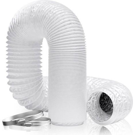 Conduit de ventilation flexible - Diamètre 160 mm - Longueur 6 m - Feuille d'aluminium et PVC HBCL (1/4)