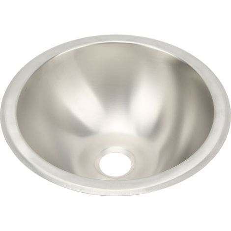 Évier camping-car en acier inoxydable 304, surface brossée lisse, rond gain de place pour camping-car bateau (1/5)