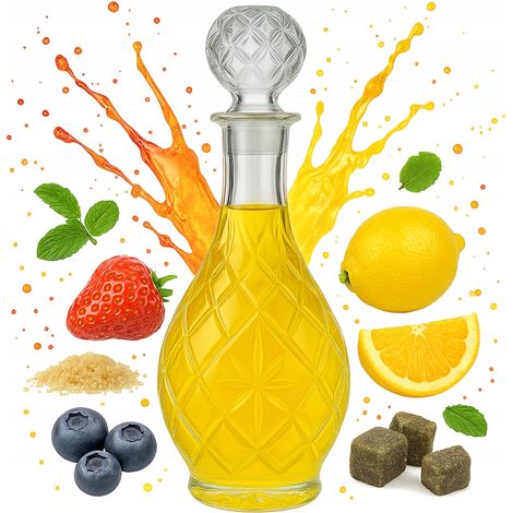 Jarra de cristal PINA de 900 ml para licores, botella de vidrio para regalo de 0,9 l