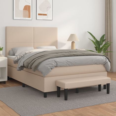 Boxspringbett Matratze Cappuccino-Braun 140x200cm Kunstleder (1/5)