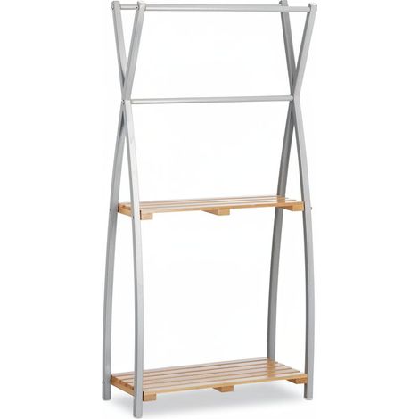Portasciugamani da terra di design 93 cm bambù e acciaio 130002281