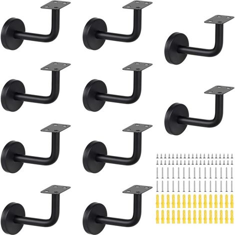 Support main courante Acier inoxydable supports de rampe main Supports de main courante d'escalier Support mural de rampe pour rampes d'escalier intérieures et extérieures (10Pcs) (1/5)