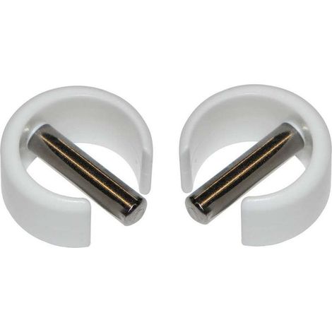 2 clips de fijación con pasador de 4 mm de diámetro para manivela de persiana enrollable de 15 mm de diámetro, color blanco, para apertura y cierre de ventanas y persianas. (1/2)